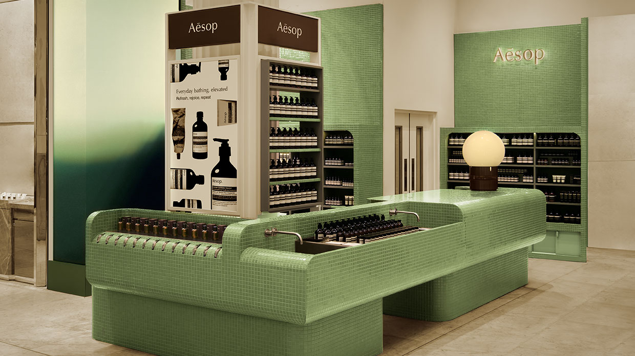 Aesop Selfridges Mosaic Counter